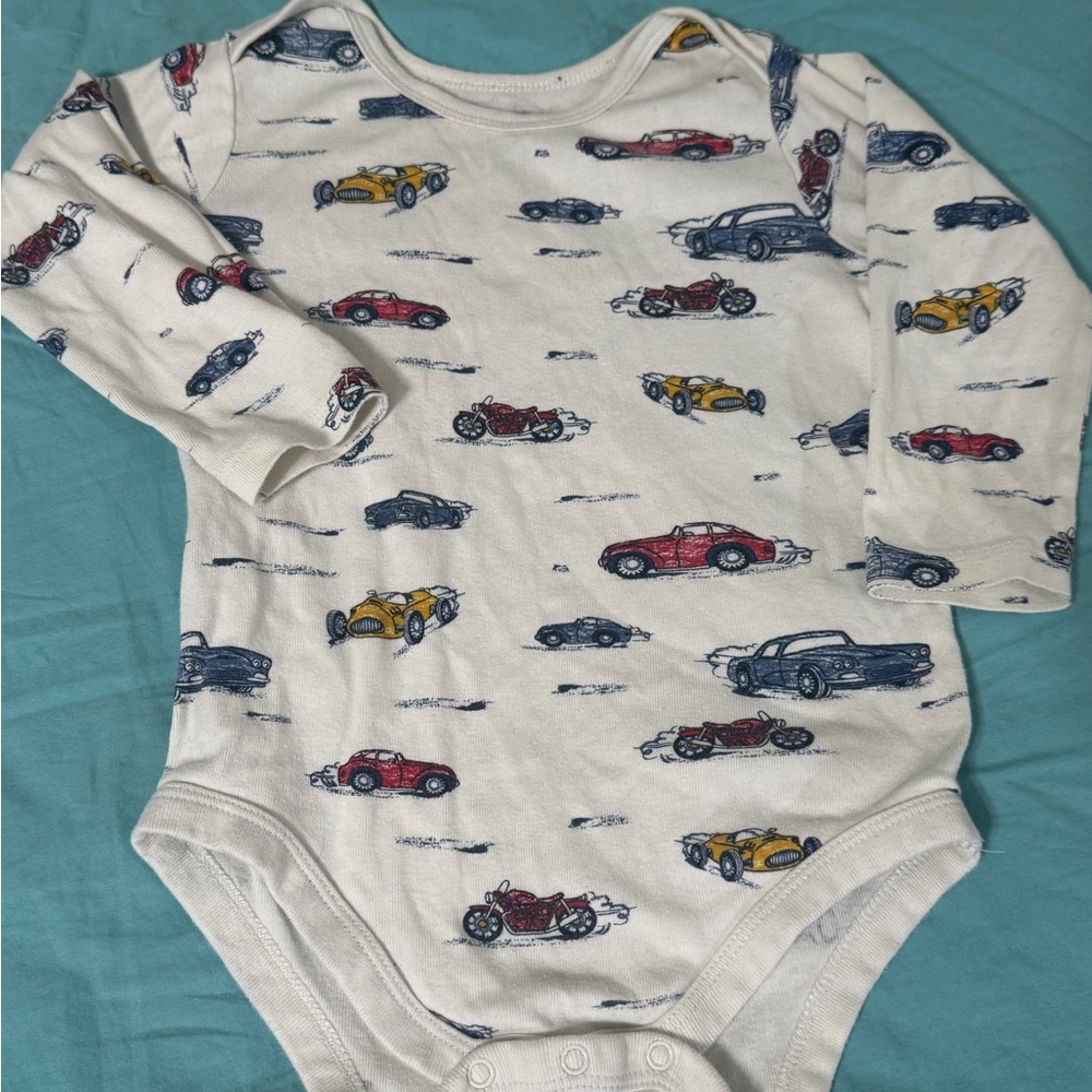 Kids Car Print members mark organic One Piece long sleeve